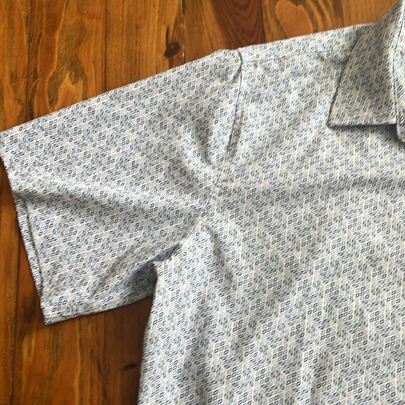Rugby Ralph Lauren Polo Short Sleeve Button Down Shirt Blue Geometric Size XL - Picture 3 of 10